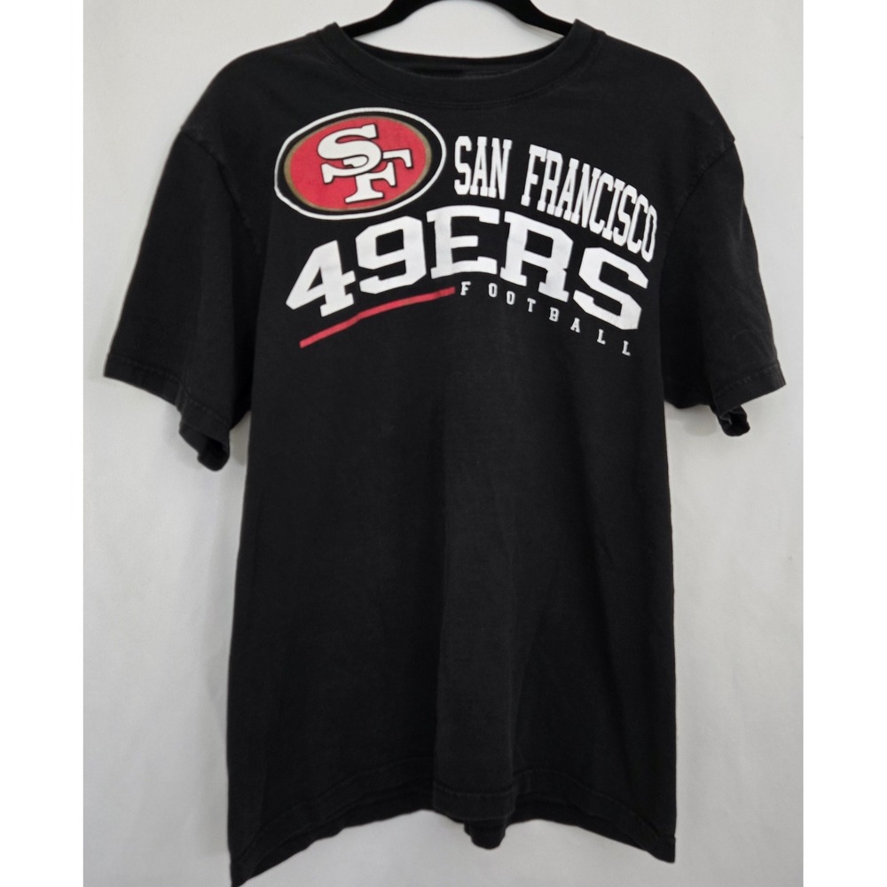 REEBOK San Francisco 49ers NFL Football T-Shirt Mens L Fan Gear Tee Black‎